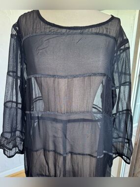 Vintage Amy Rigg Black Sheer Maxi Dress Size 2 Italian Viscose 90s Avant Garde